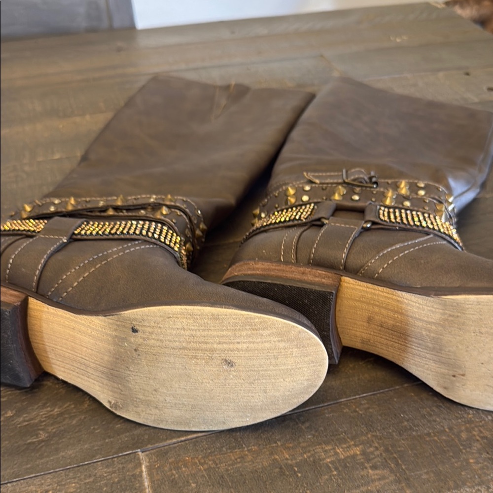 Not Rated Brown Studded Boots